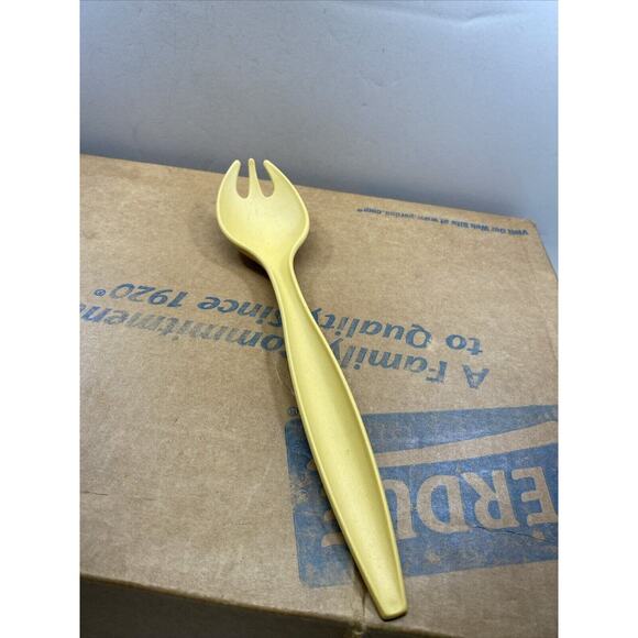 TUPPERWARE 12" Salad Spaghetti Serving Forks Spoons Tongs vtg Harvest Gold READ - Picture 4 of 7